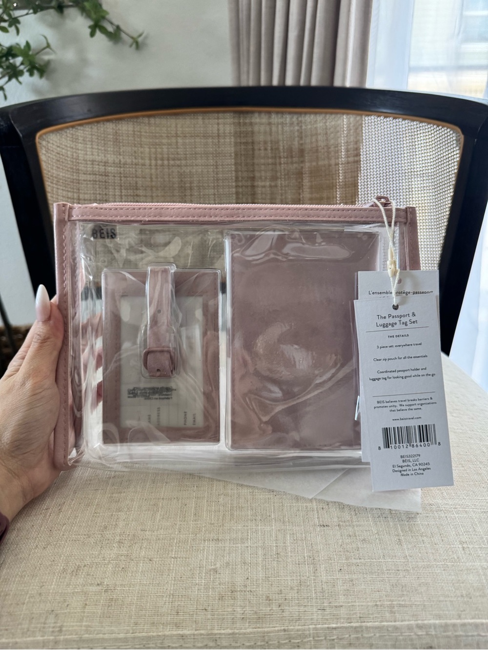 BEIS Clear Travel Pouch with Luggage Tag and Passport Holder